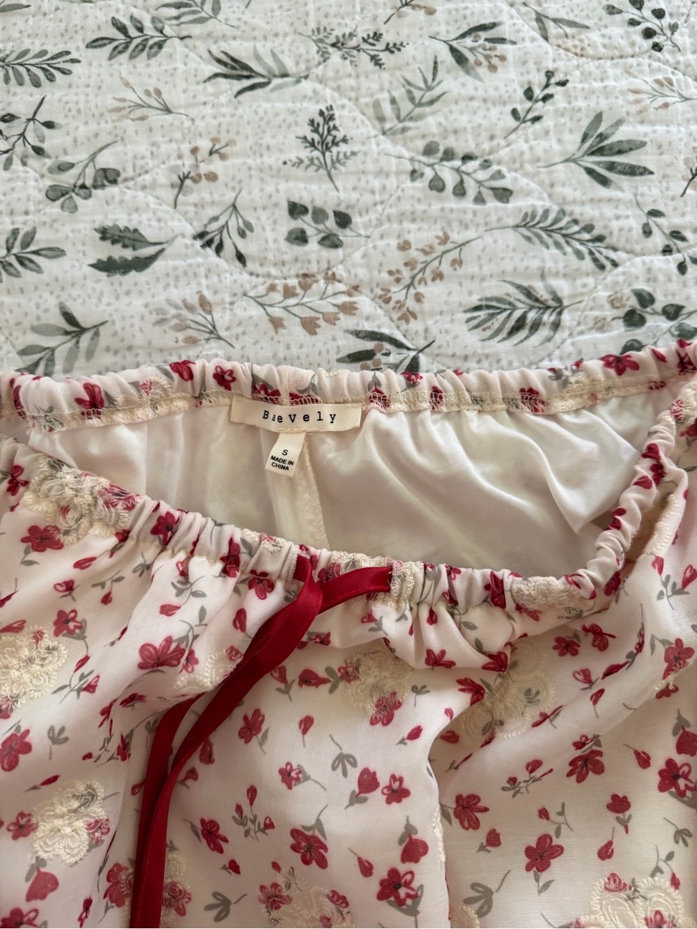 Baevely Floral Tiered Maxi Long Skirt Cream Floral Cottagecore - Picture 7 of 8